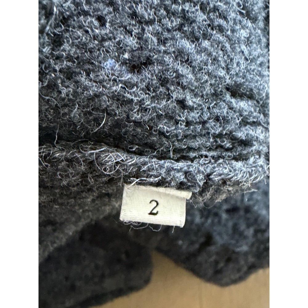 Sandro Paris Cardigan Wool Cable Knit Varsity Size 2, US Medium Monogram S - Picture 15 of 15